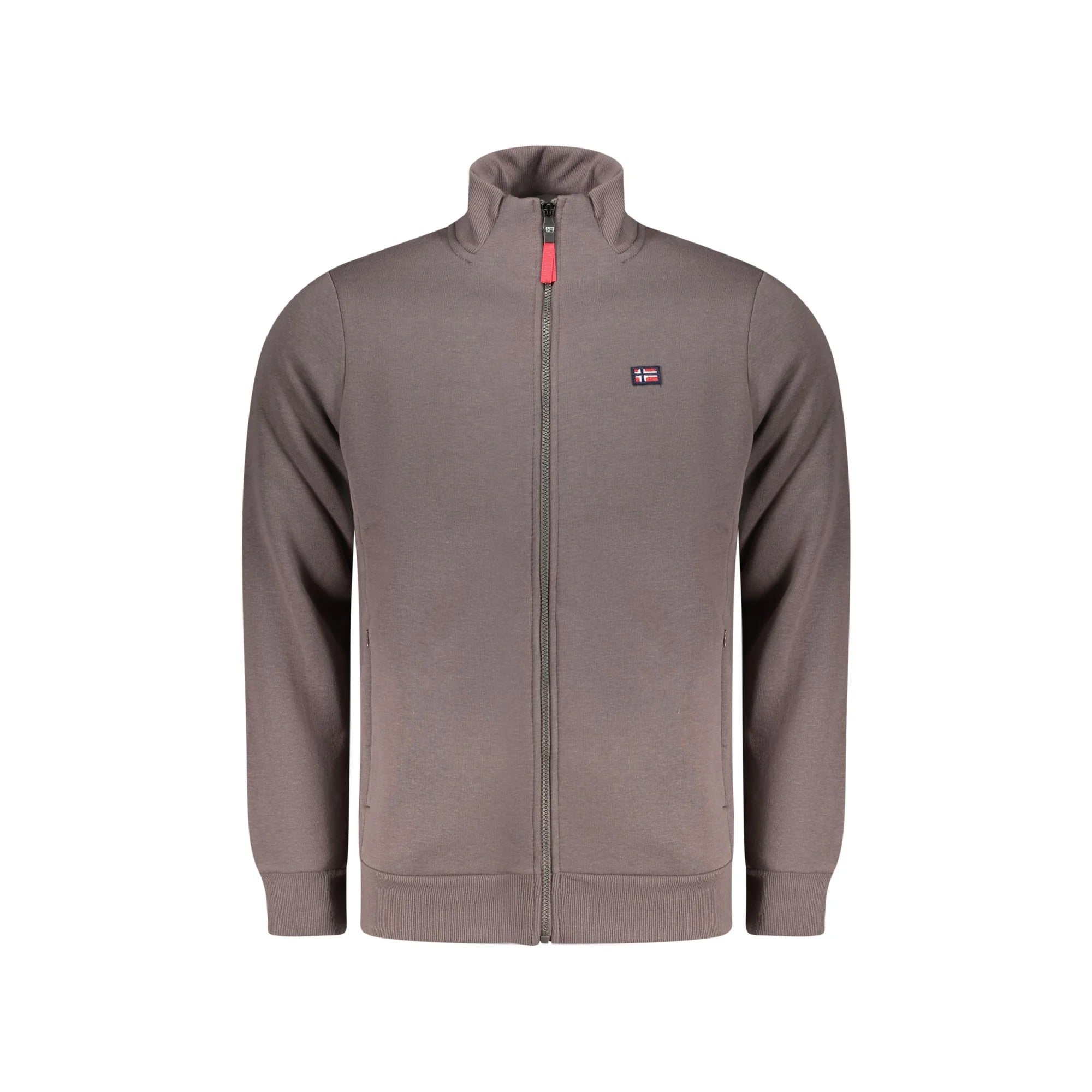 Norway 1963 Felpa Uomo Marrone con Zip Felpata Applicazione Logo Felpe - foto prodotto